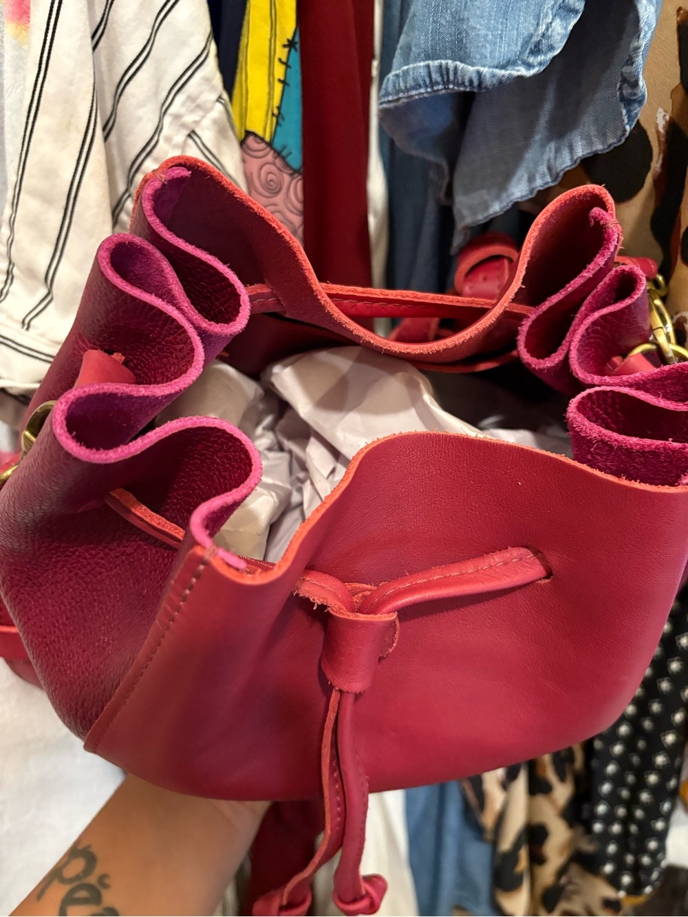 Portland Leather Goods | Nest Bucket Bag | Orchid - Picture 9 of 14